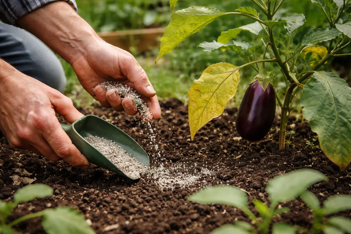 how to fix yellowing leaves on eggplants fertilize eggplants to revitalize growth