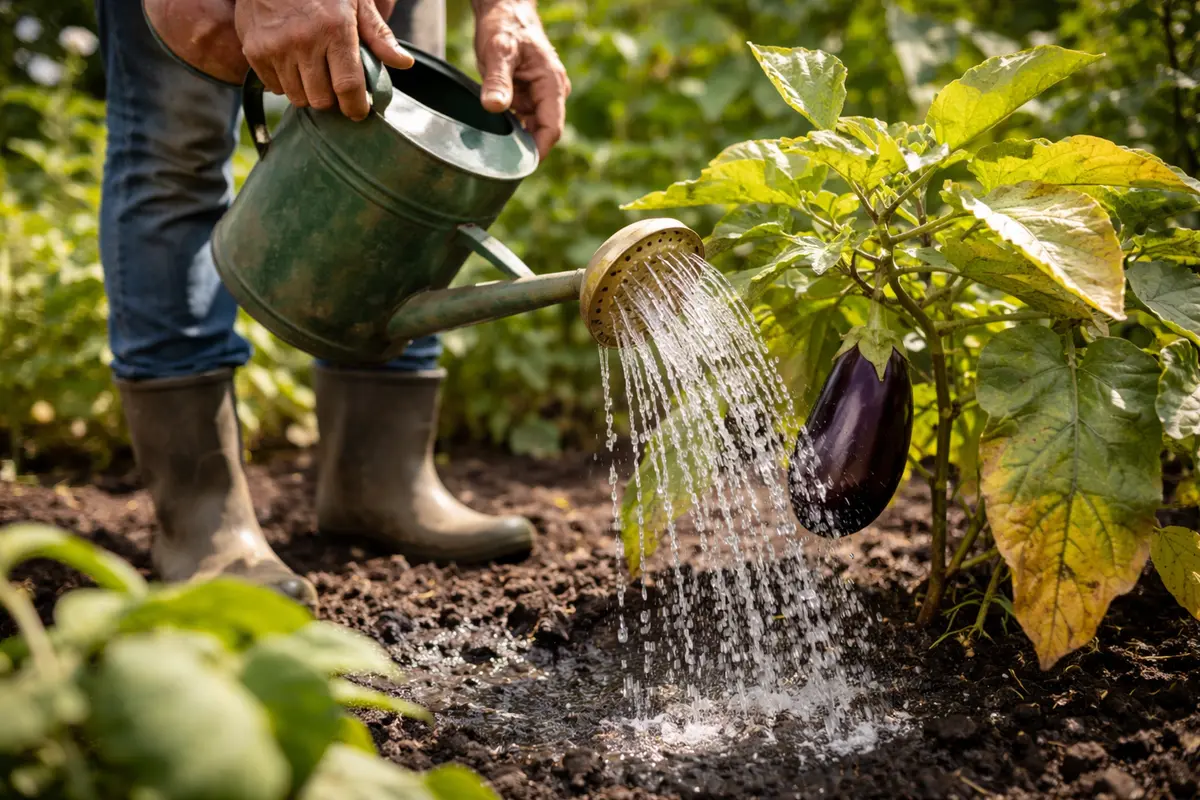 how to fix yellowing leaves on water eggplants to combat heat stress