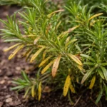why is my rosemary turning with visible browning or spots on leaves