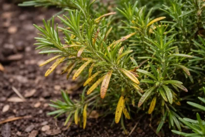 why is my rosemary turning with visible browning or spots on leaves